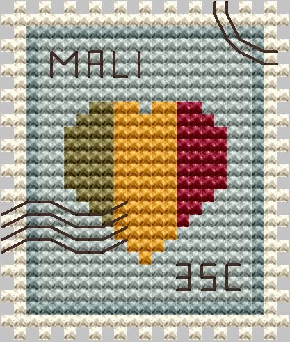 Mail Postage Stamp - Cross Stitch Pattern
