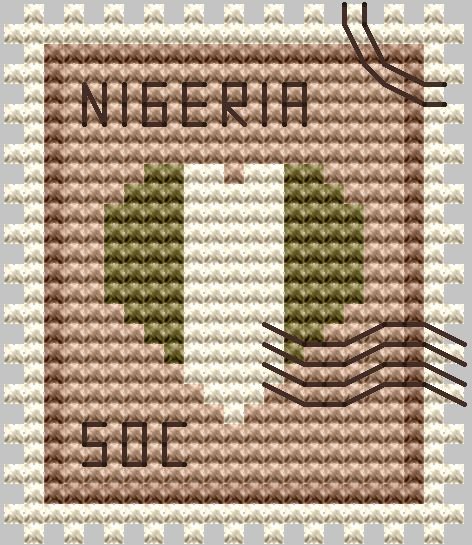 Nigeria Postage Stamp - Cross Stitch Pattern