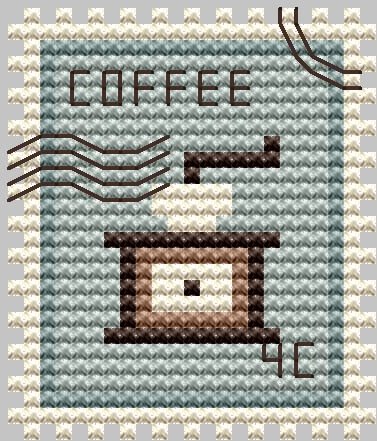 Coffee Grinder Stamp - Cross Stitch Pattern