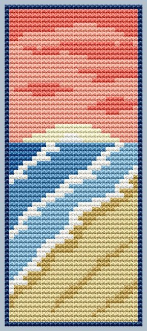 Sunset Bookmark - Cross Stitch Pattern
