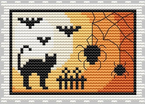 Yellow Halloween Stamp - Cross Stitch Pattern
