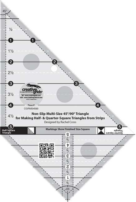 Creative Grids Triangle 45 & 90 Degrees Quilt Ruler