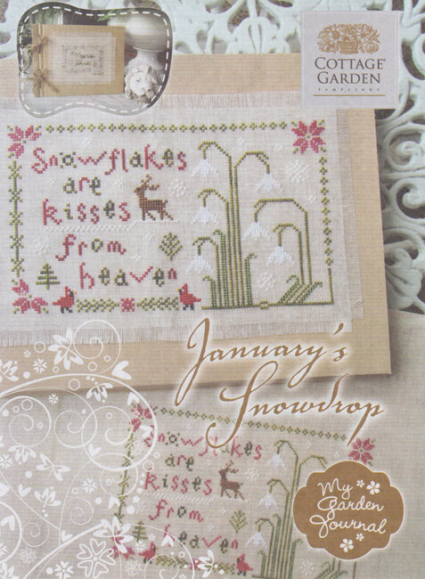 January's Snowdrop - My Garden Journal Cross Stitch Pattern