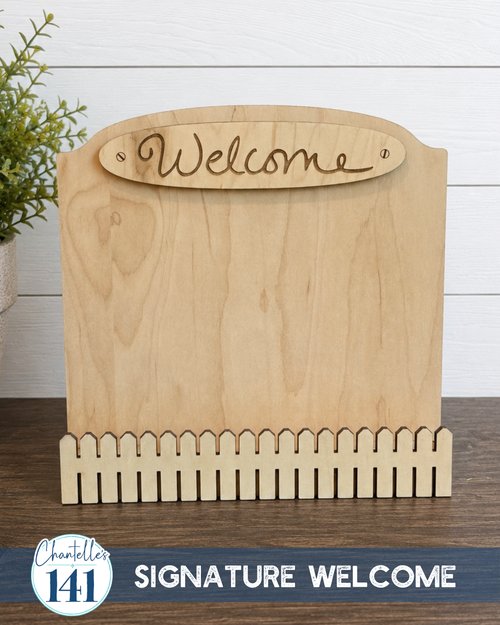 Signature Welcome - Unfinished Embroidery Display