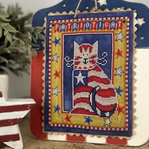 PatriotiCat - Patriotic Cross Stitch Pattern