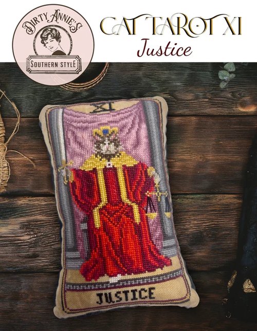 Cat Tarot Series:XI Justice - Cross Stitch Pattern