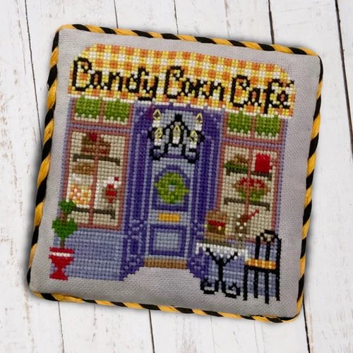 Candy Corn Cafe - Halloween Cross Stitch Pattern