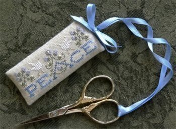 Peace Scissors Tag - Cross Stitch Pattern