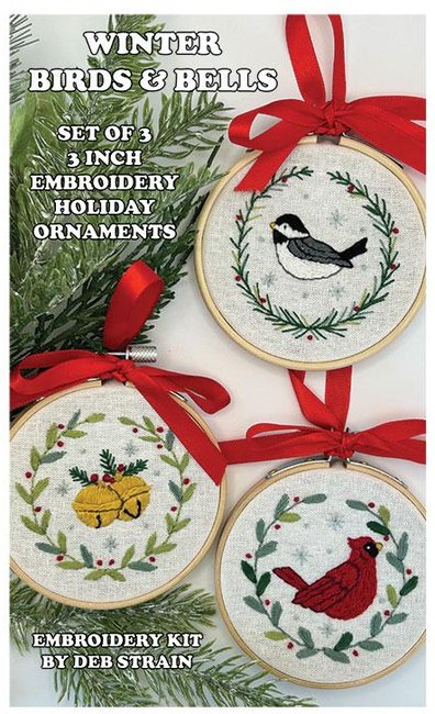 Winter Birds and Bells - Christmas Embroidery Kit