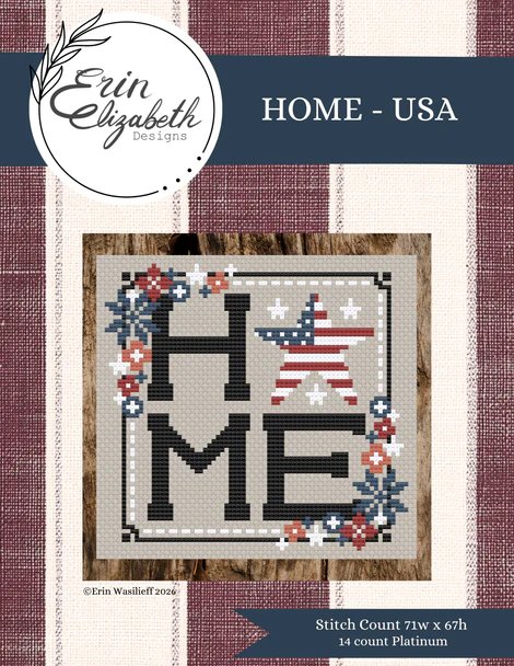 Home USA - Patriotic Cross Stitch Pattern