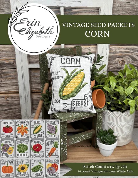 Vintage Seed Packets: Corn - Cross Stitch Pattern