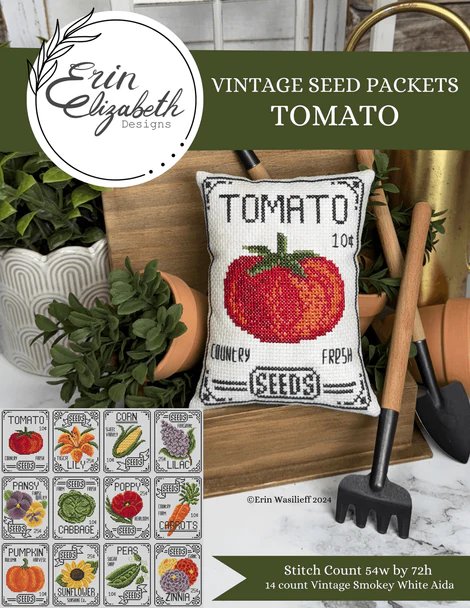 Vintage Seed Packets: Tomato - Cross Stitch Pattern