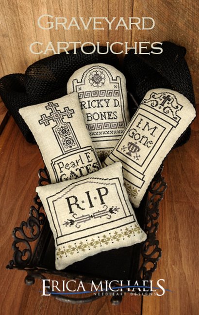 Graveyard Cartouches - Halloween Cross Stitch Pattern