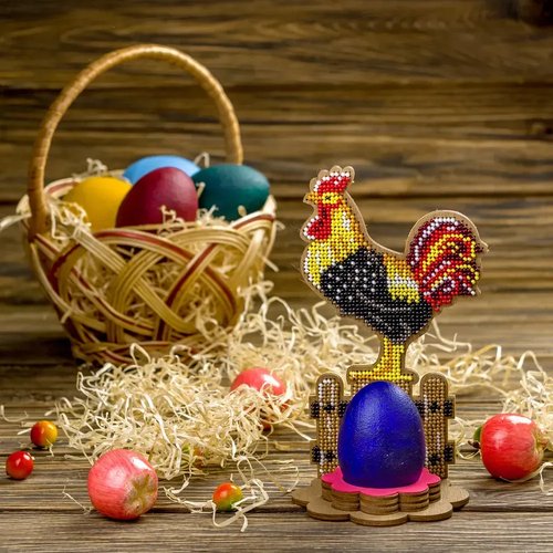 Easter Rooster - Easter Egg Stand Ornament Wooden Bead Kit