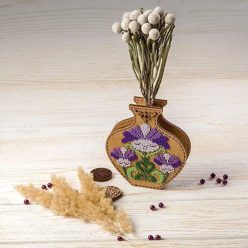 Violet Mood - Double-Sided Vase Wooden Bead Kit