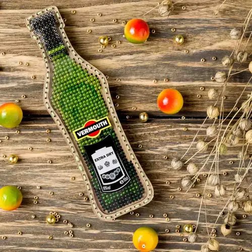 Vermouth Bottle - Christmas Ornament Wooden Bead Kit