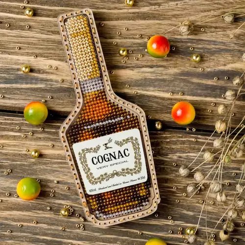 Cognac Bottle - Christmas Ornament Wooden Bead Kit