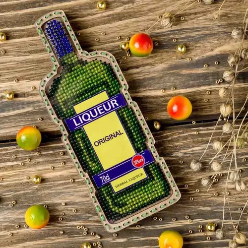 Herbal Liqueur Bottle - Christmas Ornament Wooden Bead Kit