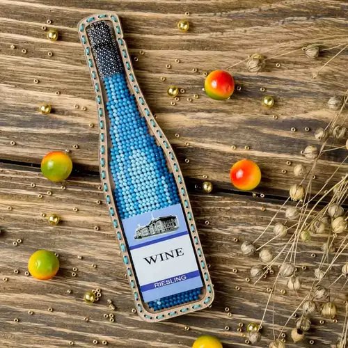 Wine Bottle - Christmas Ornament Wooden Bead Kit