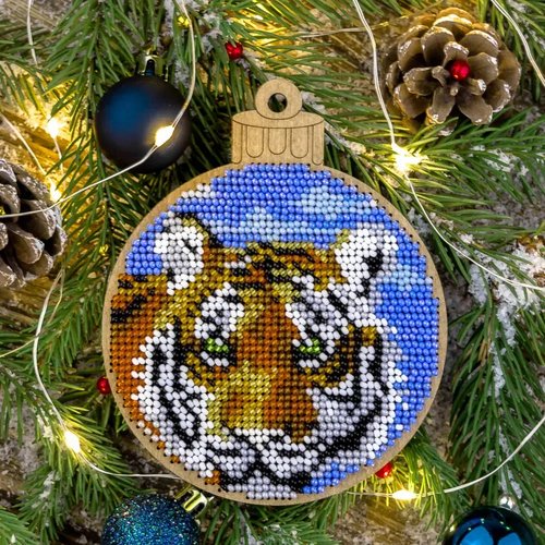 Sunset Tiger - Christmas Ornament Wooden Bead Kit