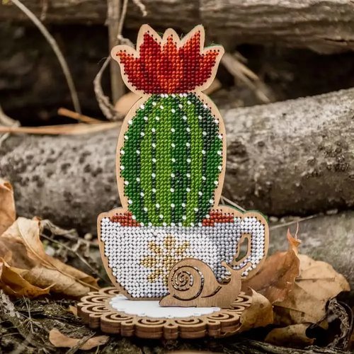 Cactus In A Cup - Ornament Wooden Bead Kit