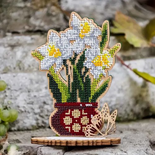 Daffodils In A Pot - Ornament Wooden Bead Kit
