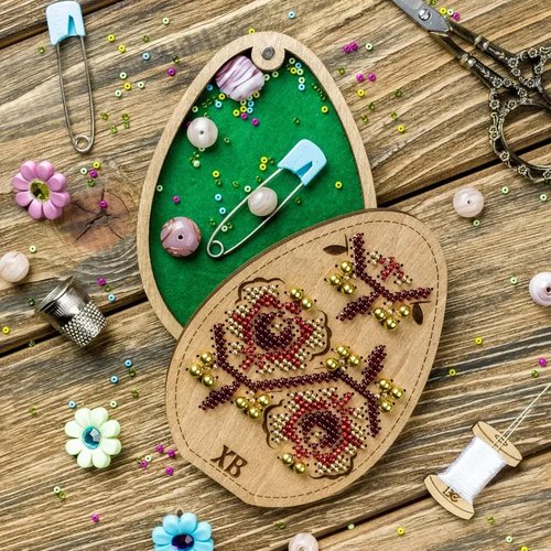 Box-Egg #5 Double-Sided - Ornament Wooden Bead Kit
