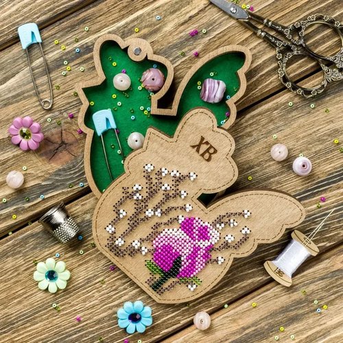 Box-Chick #2 Double-Sided - Ornament Wooden Bead Kit
