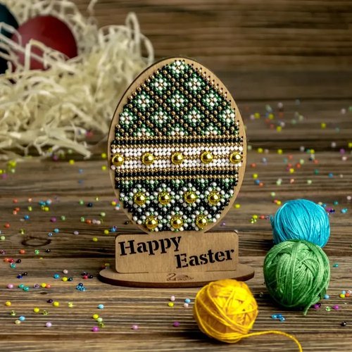 Happy Easter #4 - Egg Ornament Wooden Bead Kit