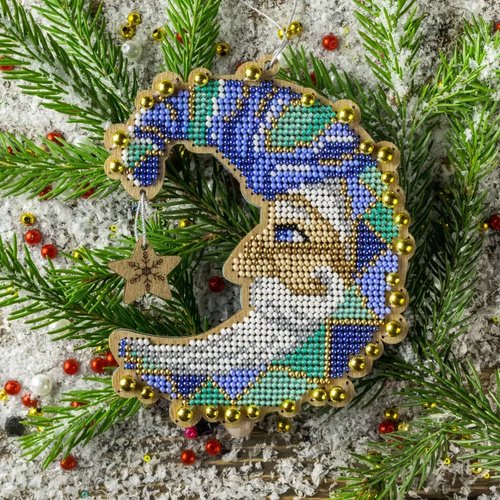 Moon Wizard - Christmas Ornament Wooden Bead Kit