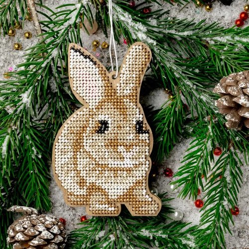 Golden Bunny - Christmas Ornament Wooden Bead Kit