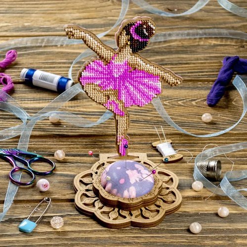 Ballerina Needle Case - Ornament Wooden Bead Kit