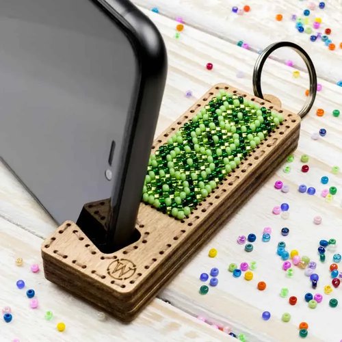 Green Phone Stand - Ornament Wooden Bead Kit