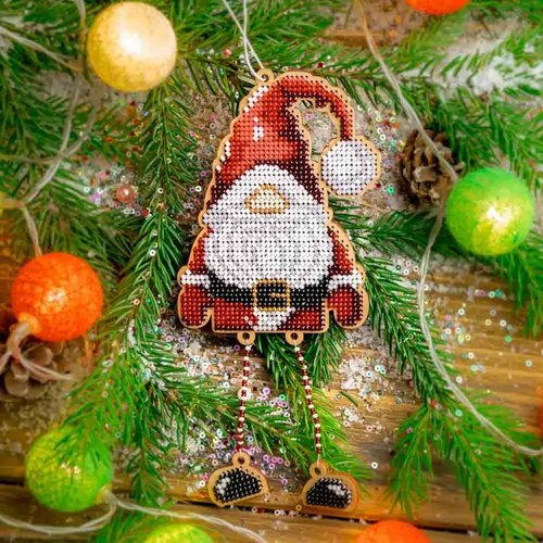 Red Gnome - Christmas Ornament Wooden Bead Kit