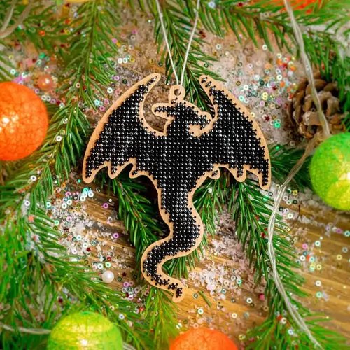 Dark Dragon - Christmas Ornament Wooden Bead Kit