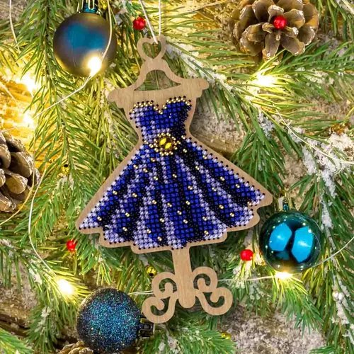 Sapphire Dress - Christmas Ornament Wooden Bead Kit
