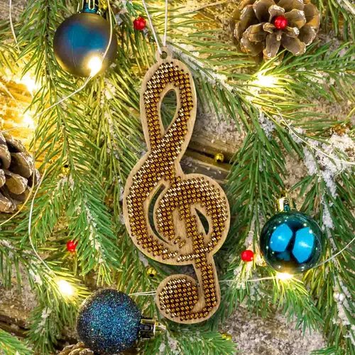 Treble Clef - Christmas Ornament Wooden Bead Kit