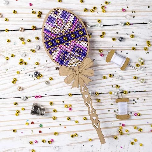 Purple Easter Egg - Ornament Wooden Bead Kit
