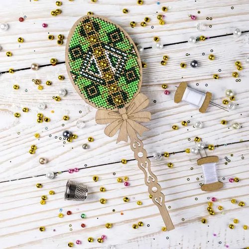 Green Easter Egg - Ornament Wooden Bead Kit