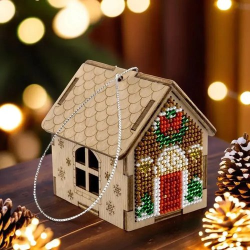 Festive House - Christmas Ornament Wooden Bead Kit