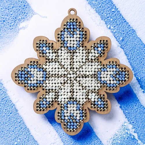 Stained Glass Snowflake - Christmas Ornament Wooden Bead Kit