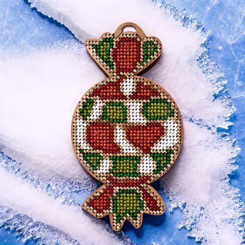 Stained Glass Candy - Christmas Wooden Ornament Bead Kit