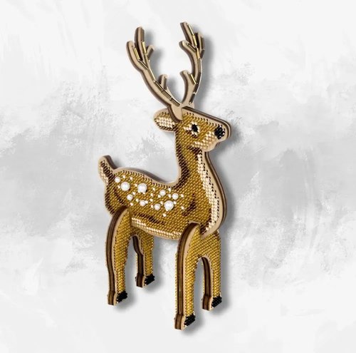 Forest Deer - Double-Sided Wooden Bead Kit
