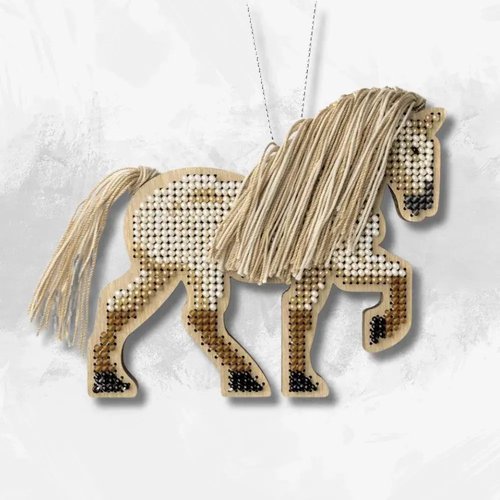 Cream Stallion - Double-Sided Wooden Bead Kit