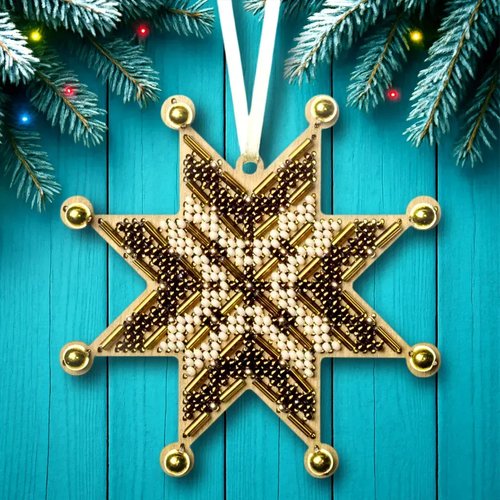 Golden Glow - Christmas Ornament Wooden Bead Kit