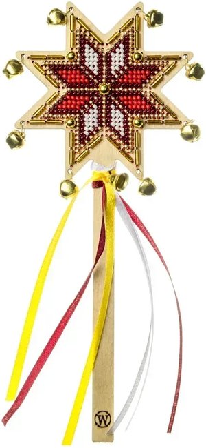 Christmas Star - Crimson Glow - Wooden Bead Kit