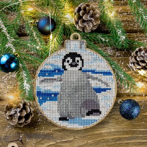 Penguin Christmas Ornament - Cross Stitch Kit