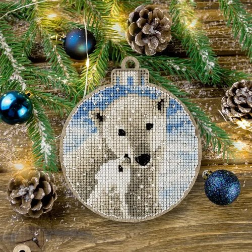 Polar Bears Christmas Ornament - Cross Stitch Kit
