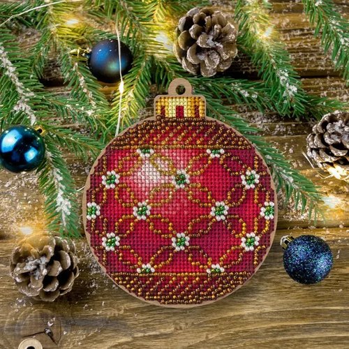 Ruby Pattern Christmas Ornament - Cross Stitch Kit