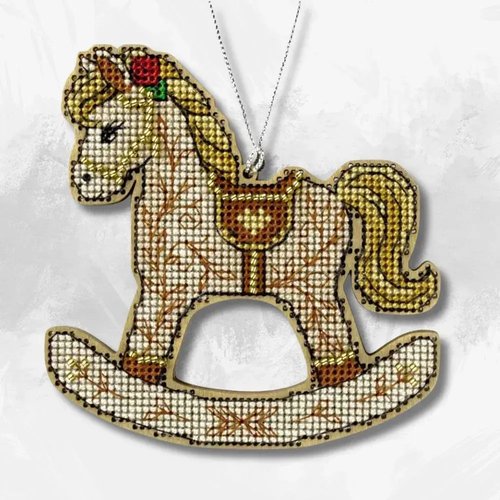 Rocking Horse Christmas Ornament - Cross Stitch Kit